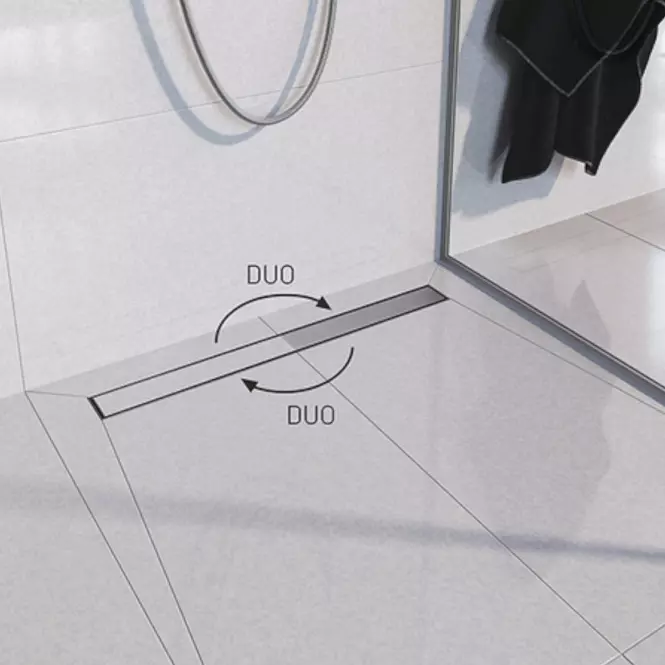 Odtokový žľab Reverzibilné Duplex Abs+Inox 600,2
