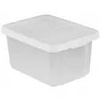 Dóza s vrchnákom Essentials 26l Transparentná