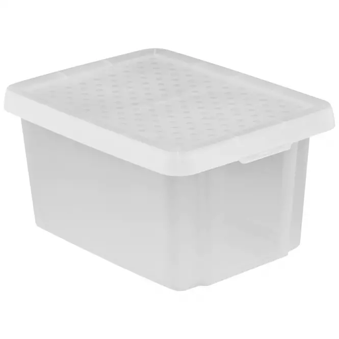 Dóza s vrchnákom Essentials 26l Transparentná