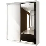 Skriňa s posuvnými dverami Top 31 150cm so zrkadlom – biela, dvojdverová