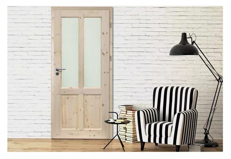 Dvere vnútorné Finskie 2S 80L so sukmi  nelakované zámok na kľúč,2