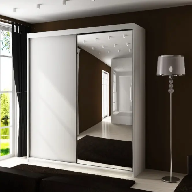 Skriňa s posuvnými dverami Top 23 150cm so zrkadlom – biela, dvojdverová,3