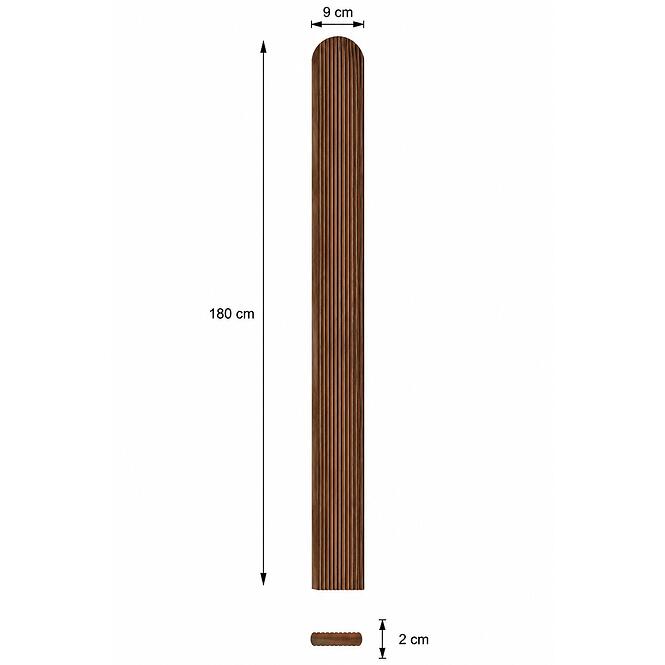 Plotová doska hnedá 2x9x180 cm