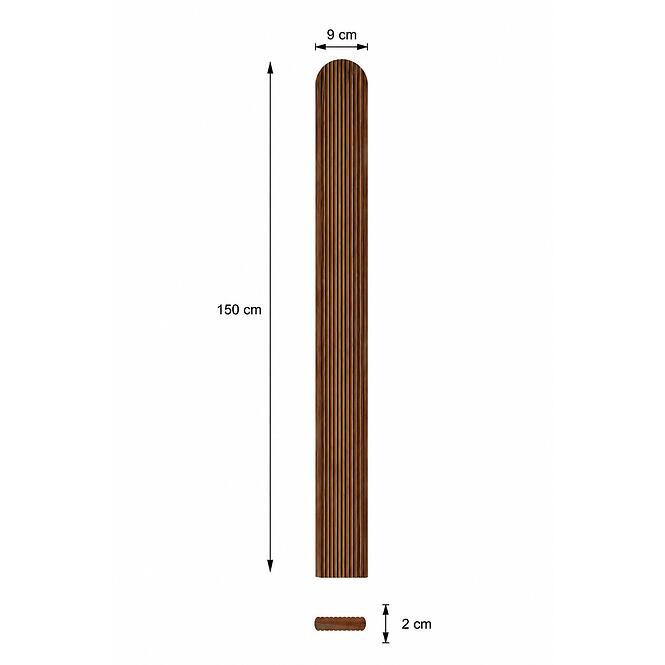 Plotová doska hnedá 2x9x150 cm