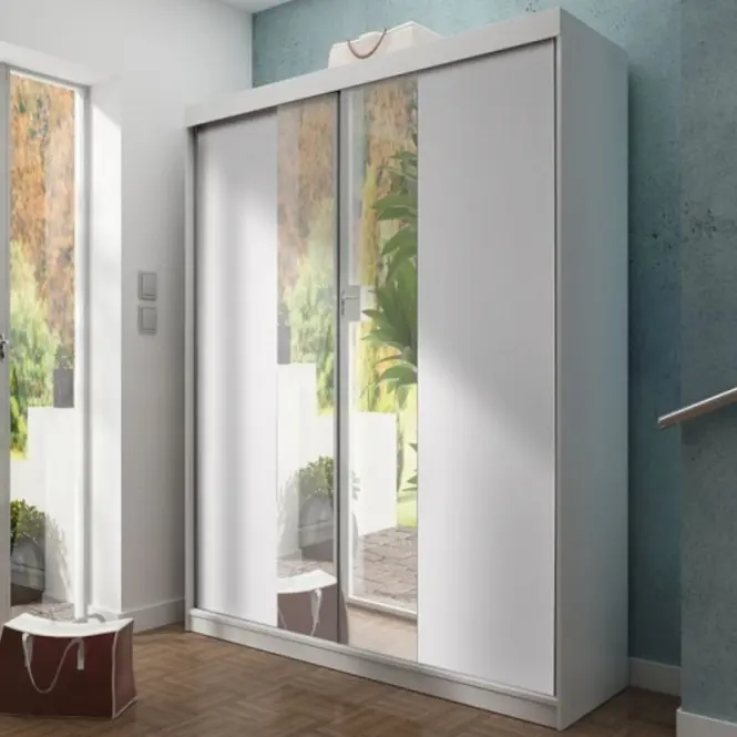 Skriňa s posuvnými dverami Top 18 150cm so zrkadlom – biela, dvojdverová,3