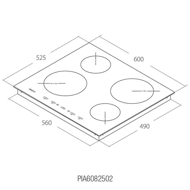 Indukčná varná doska PIA 6082502 60CM čierna
