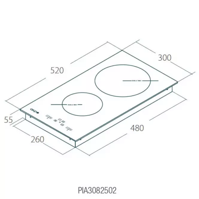 Indukčná varná doska PIA 3082502 30CM čierna