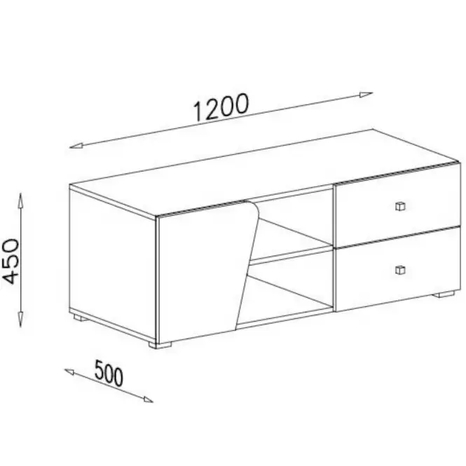 TV stolík Delta 120 dl8 dub/antracit