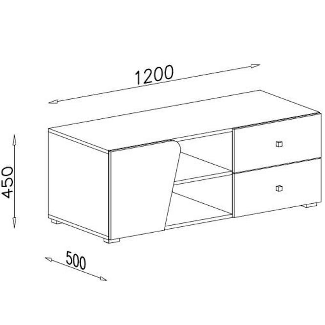 TV stolík Delta 120 dl8 dub/antracit