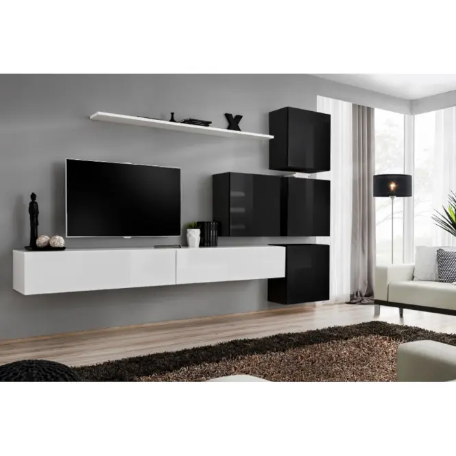 Obývacia stena Switch IX biela/čierna