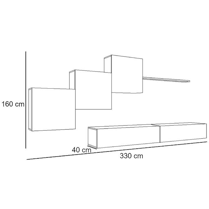 Obývacia stena Switch X Čierna/Wotan