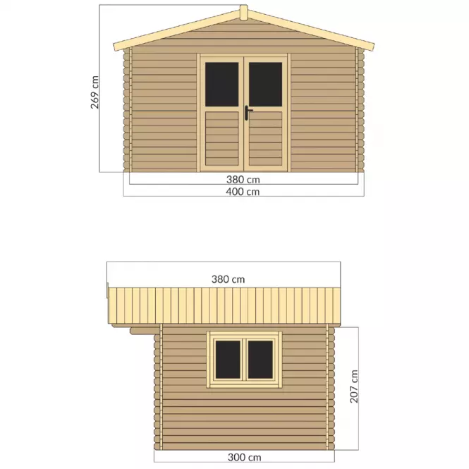 Záhradný domček MAX 4x3 m bez podlahy