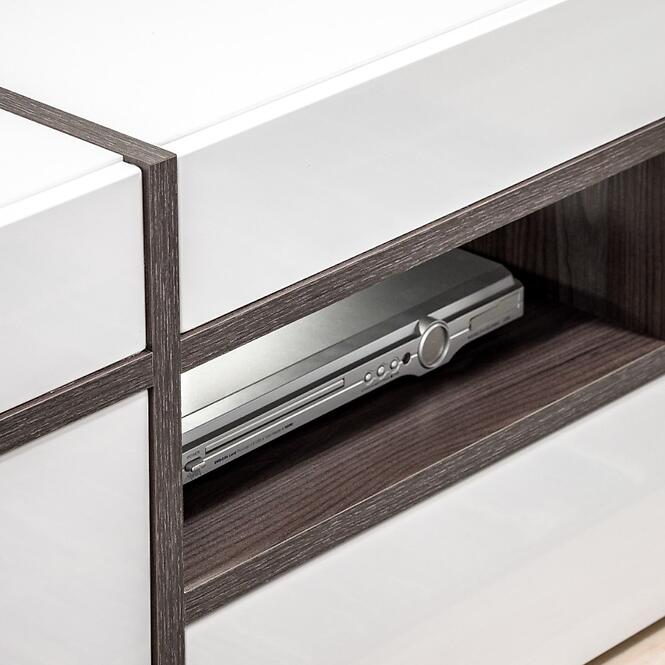 Vysoká vitrína Cross biela/perla Elm,4