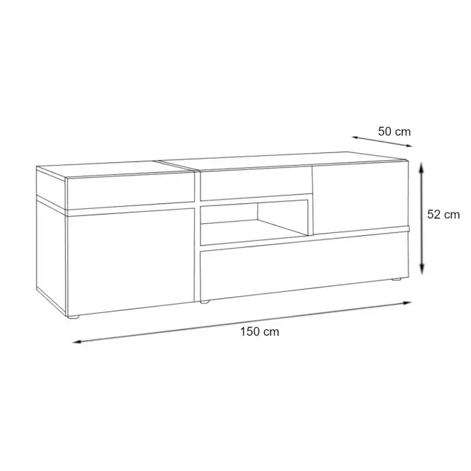 TV stolík Cross Biely/Perla,3