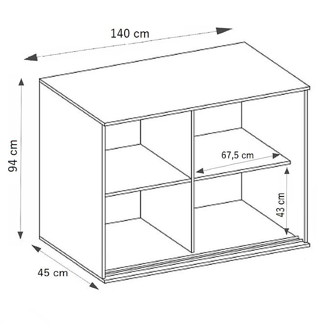 Komoda Tablet T1 140 tmavý jaseň