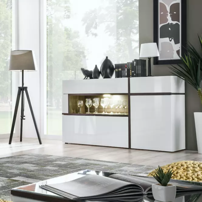 Komoda Cross Biely/Perla
