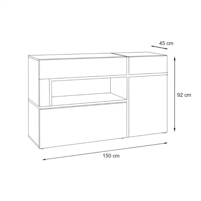 Komoda Cross Biely/Perla
