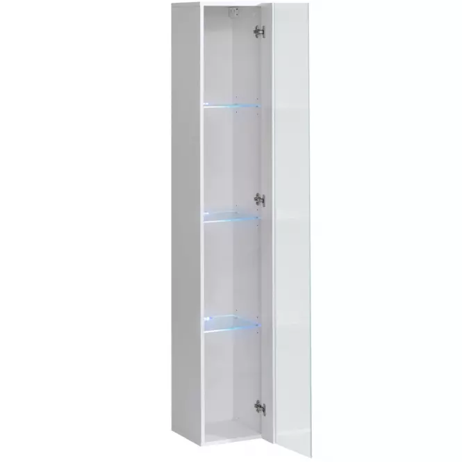 Závesná skrinka Switch Sklo WW1 Biely + LED