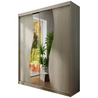 Skriňa s posuvnými dverami Top 8 150cm so zrkadlom – dub sonoma, dvojdverová