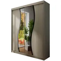 Skriňa s posuvnými dverami Top 9 150cm so zrkadlom – dub sonoma, dvojdverová