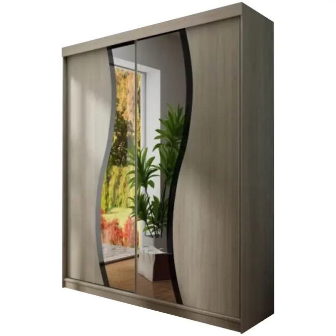 Skriňa s posuvnými dverami Top 9 150cm so zrkadlom – dub sonoma, dvojdverová