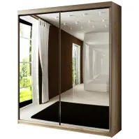 Skriňa s posuvnými dverami Top 21 150cm so zrkadlom – dub sonoma, dvojdverová