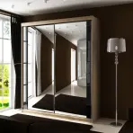 Skriňa s posuvnými dverami Top 30 150cm so zrkadlom – dub sonoma, dvojdverová