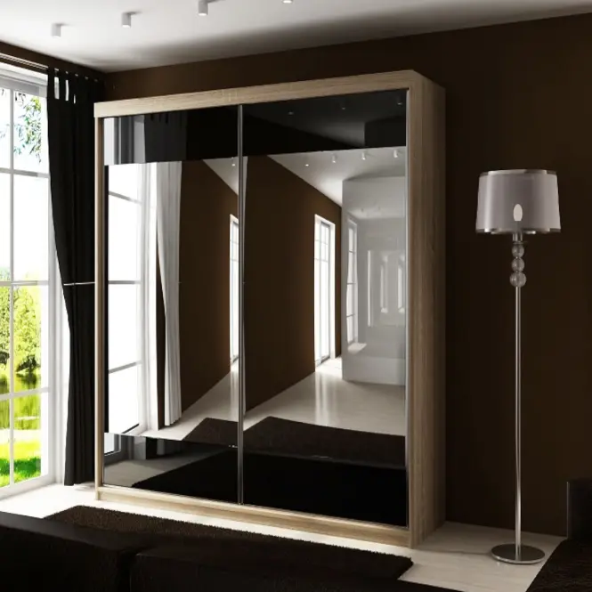 Skriňa s posuvnými dverami Top 32 150cm so zrkadlom – dub sonoma, dvojdverová,2