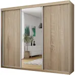 Skriňa s posuvnými dverami Top 23 250cm so zrkadlom – dub sonoma, trojdverová