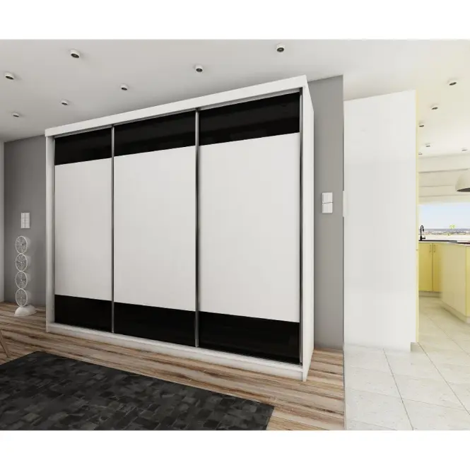 Skriňa s posuvnými dverami Top 15 250cm – biela, trojdverová,2