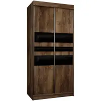 Skriňa s posuvnými dverami Top 17 100cm – jaseň tmavý, dvojdverová