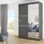 Skriňa s posuvnými dverami Bill 3L 138 cm so zrkadlom – grafit, dvojdverová,4