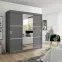 Skriňa s posuvnými dverami Bill 3 200 cm so zrkadlom – grafit, trojdverová,2