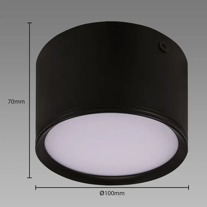 Stropné svietidlo rolen LED 7W BLACK 03780