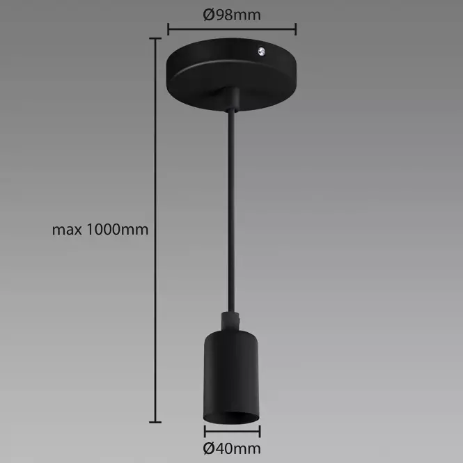 Luster Uno E27 CLG Black 03811 LW1