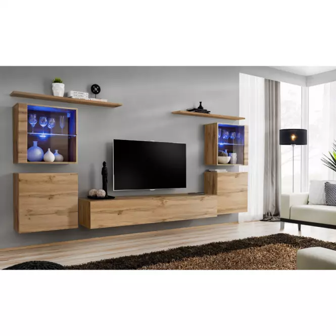 Obývacia stena Switch Sklo +LED XIV Wotan