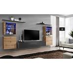 Obývacia stena Switch Sklo +LED XIV Wotan/Grafit