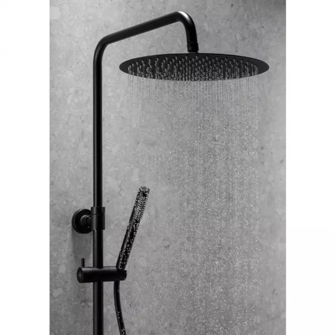 Moza Black Premium Sprchový systém s funkciou dažďovej sprchy s termostatickým miešačom