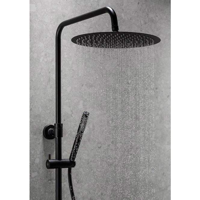 Moza Black Premium Sprchový systém s funkciou dažďovej sprchy s termostatickým miešačom,4