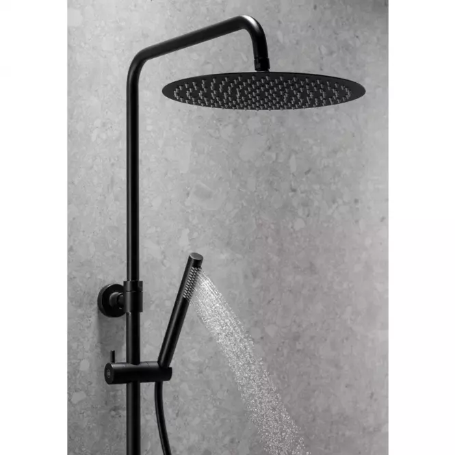 Moza Black Premium Sprchový systém s funkciou dažďovej sprchy s termostatickým miešačom