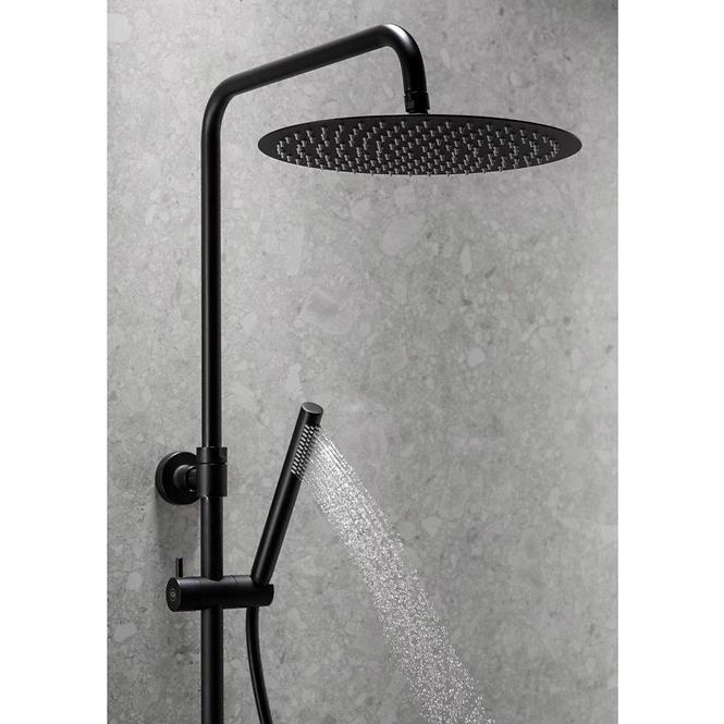 Moza Black Premium Sprchový systém s funkciou dažďovej sprchy s termostatickým miešačom