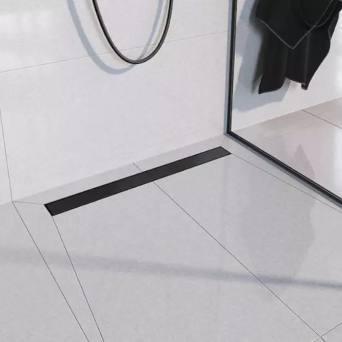 Odtokový žľab Reverzibilné Duplex čierna Abs+Inox 900