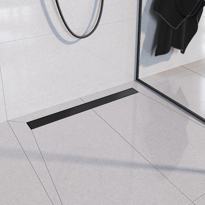 Odtokový žľab Reverzibilné Duplex čierna Abs+Inox 900