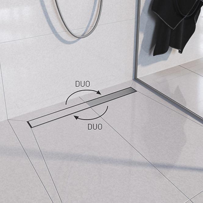 Odtokový žľab Reverzibilné Duplex Abs+Inox 900