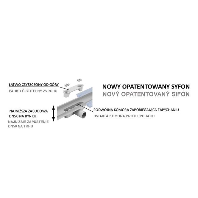 Odtokový žľab Reverzibilné Duplex Inox Dlaž / satén 500