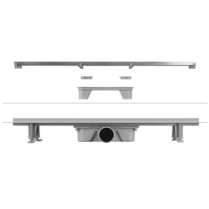 Odtokový žľab Reverzibilné Duplex Inox Dlaž / satén 900