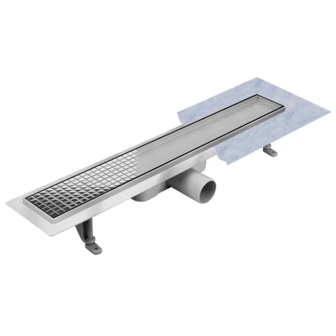 Odtokový žľab Reverzibilné Duplex Inox Dlaž / satén 800,5