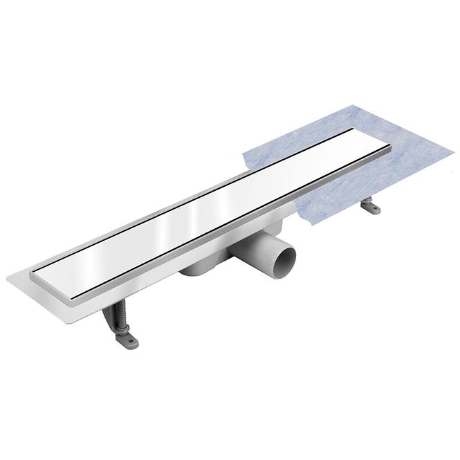 Odtokový žľab Inox Biele sklo 500