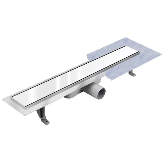Odtokový žľab Inox Biele sklo 900