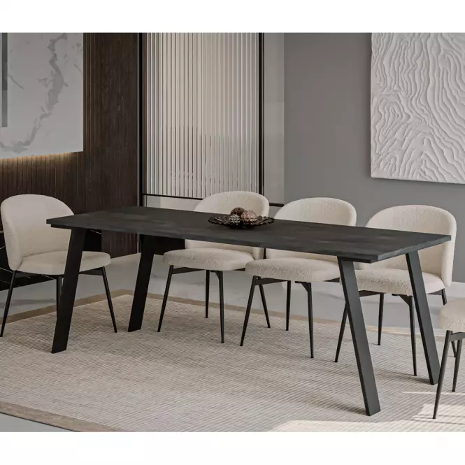 Rozkladací stôl Liwia 130/210x80cm Tmavý betón,5